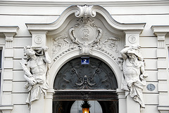 Entrance with a man with fasces