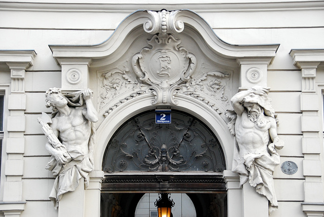 Entrance with a man with fasces