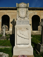 brompton cemetery, london,memorial to lt. rex warneford, v.c., who shot down a zeppelin from his plane. he died in 1915