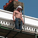 It is spring: builders are taking their tops off