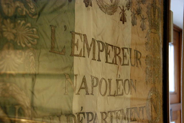One of Napoleon's flags in the Wellington museum in Waterloo