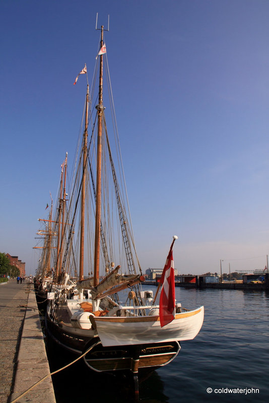 Sailing Ships by the quayside, Copenhagen