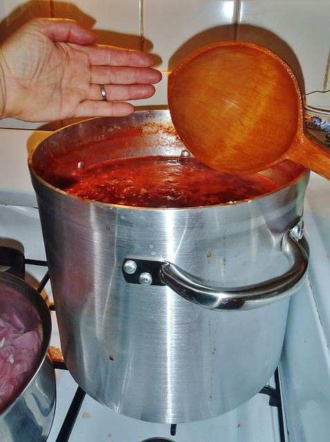 making tomato sauce