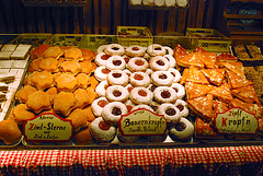 Assorted goodies at the Christmas market in front of the Rathaus