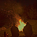 Toasting marshmallows - Bonfire Night by the pond