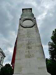 cenotaph, whitehall, london,lutyens' classic subtle design of 1919-20, originally made up as a temporary structure of wood and plaster, but so popular that the portland stone rapidly replaced this. there are no verticals or horizontals, all of the li