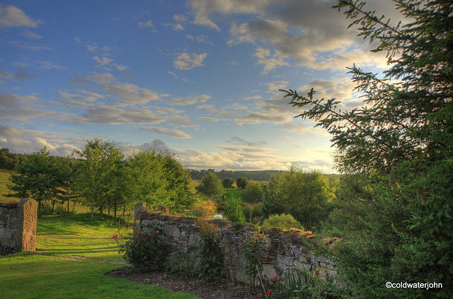 August evening  skies before sunset, by the pond.