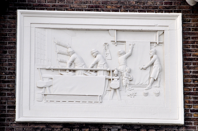 Gable stone on the Lakenhal (Cloths Hall) in Leiden