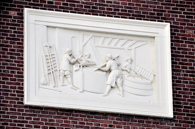 Gable stone on the Lakenhal (Cloths Hall) in Leiden