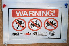 Cambridge: Don't run with a fish - Beware of smelly fish - Fishes with a black pin are not allowed