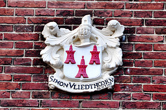 Gable stone on the Lakenhal (Cloths Hall) in Leiden