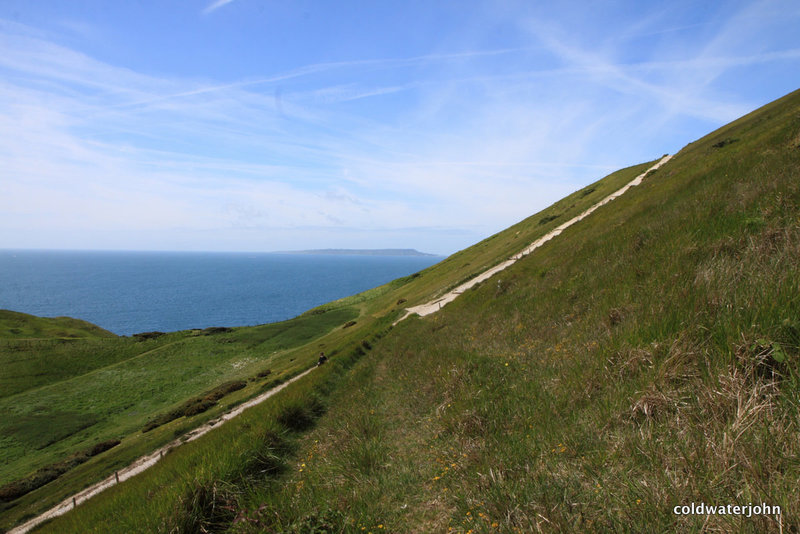 Path up to the chalk cliff tops at Lullworth, Dorset