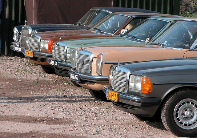 Three generations Mercedes in a row