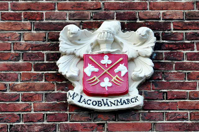 Gable stone on the Lakenhal (Cloths Hall) in Leiden