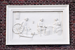 Gable stone on the Lakenhal (Cloths Hall) in Leiden