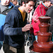 Visiting a street market on Avenue Laurier Est in Montreal: Chocolate Fountain