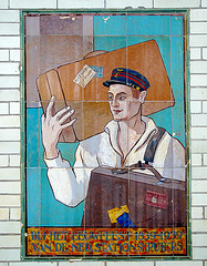 Tile tableau to celebrate the centenary of station carriers in 1939