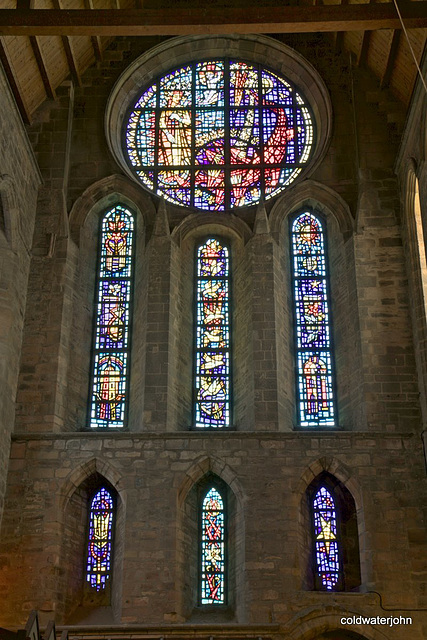 Modern Stained Glass at Pluscarden Abbey 5062344291 o