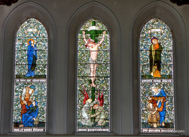 Gordon Chapel, Fochabers, Lancet Trio by Sir Edward Burne-Jones made by William Morris Gordon Chapel, Fochabers, Lancet Trio by Sir Edward Burne-Jones made by William Morris
