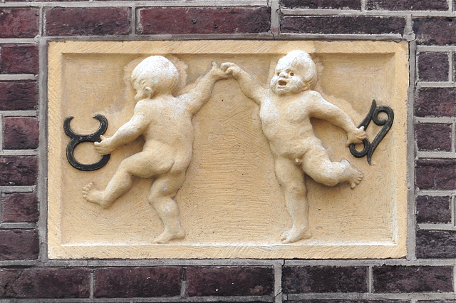 Gable stone depicting Gemini