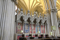 Wells Cathedral choir stall tapestries