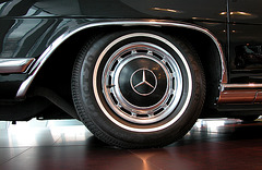 In the Mercedes-Museum: rear wheel of a 600