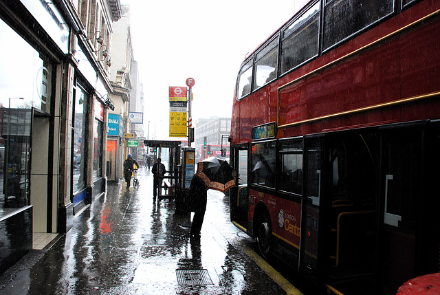 Paddington Bus station in the rain