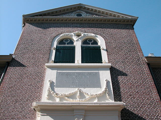 Entrance of the Tevelingshofje (the Tevel Almshouse) in Leiden