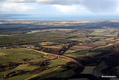 The "Culloden Bridge" Viaduct south of Inverness, and the Moray Firth, beyond