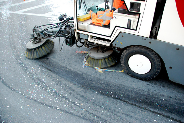 Clearing up after the carnaval parade