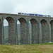 A train crossing Ribblehead Viaduct