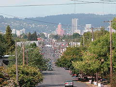 Portland images: A view down Hawthorne Blvd