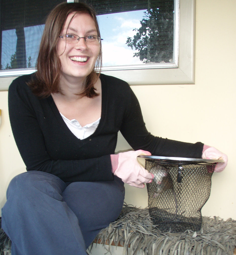 Emilie with Gouda the rat