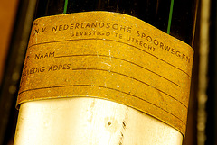 Old address plate of the Dutch railways on my grandfather's bike