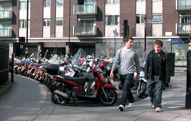 Motor bike and moped parking place