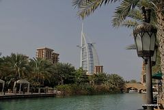View of Burj al Arab from Dubai's little Venice canal