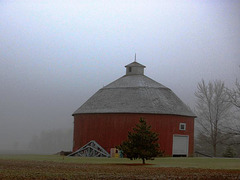 Round Barn in the Mist