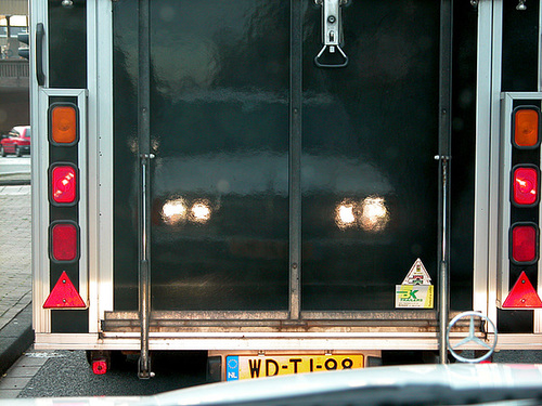 My Merc reflected in other cars