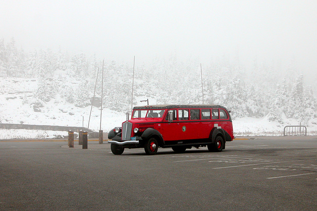 Glacier National Park (Montana, USA): retro tour bus