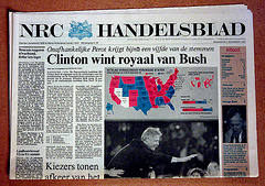 Recent history in newspapers: Clinton wins the presidential elections