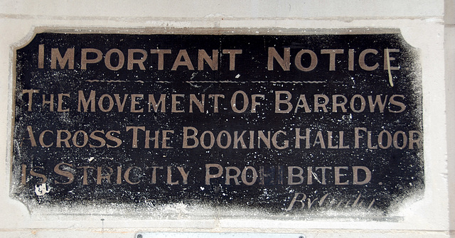 Notice at Waterloo Station