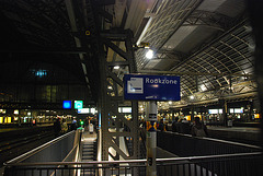 Smoking zone on one of the platforms of Amsterdam Central Station