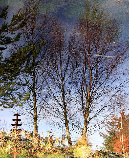 Inverted reflections at dusk