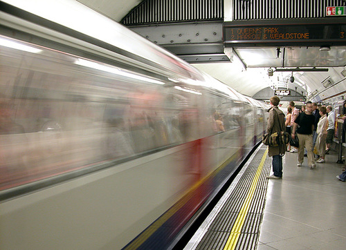 Embankment Station – Train approaching