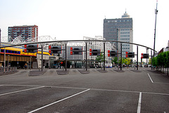 Empty bus station of Leiden