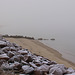 Cold foggy day on the beach at Nairn  -8.5C.