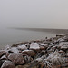 Nairn Harbour breakwater in freezing fog - HDR