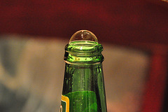 Bubble on a beer bottle