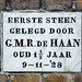 First stone laid on November 9, 1928 by G.M.R. de Haan, aged 1½