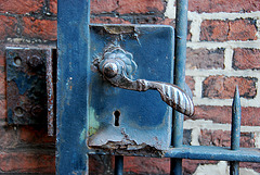 Handle on an old gate